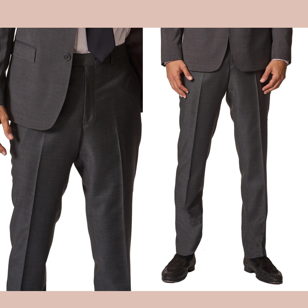 NEW JB Britches [ 40R‎ ] Wool-Poly Stretch Trouser Pants in Charcoal Grey J2141